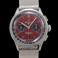 SA급 브라이틀링 남성용 프리미에르 크로노그래프 7750 타입 오토매틱 42mm 메쉬밴드 레드 다이얼 bre6024 xx