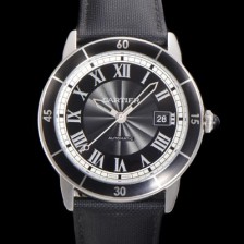 SA급 까르띠에 롱드 끄로아지에 WSRN0003 오토매틱 ETA2824-2 42mm 남성용시계 나토천스트랩 블랙 다이얼 car69311 xx