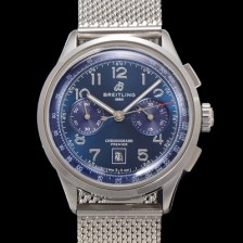 SA급 브라이틀링 남성용 프리미에르 AB0145171C1P2 크로노그래프 7750 타입 오토매틱 42mm 메쉬밴드 블루 다이얼 bre6016 xx