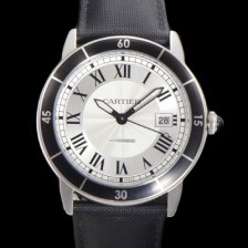 SA급 까르띠에 롱드 끄로아지에 WSRN0002 오토매틱 ETA2824-2 42mm 남성용시계 나토천스트랩 화이트 다이얼 car69312 xx