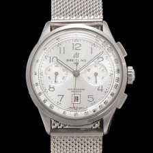 SA급 브라이틀링 남성용 프리미에르 크로노그래프 7750 타입 오토매틱 42mm 메쉬밴드 화이트 다이얼 bre6019 xx