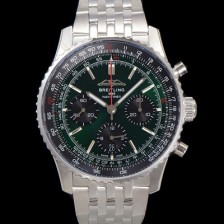 SA급 브라이틀링 남성용 네비타이머 AB0137241L1A1 크로노그래프 ETA7750-2 타입 오토매틱 43mm 메탈줄 아이스 그린 다이얼 bre6010 xx