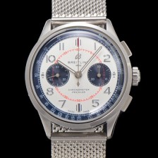 SA급 브라이틀링 남성용 프리미에르 AB0018A71G1P1 크로노그래프 7750 타입 오토매틱 42mm 메쉬밴드 화이트 다이얼 bre6011 xx