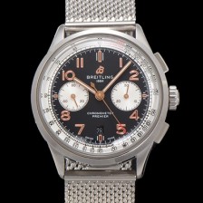 SA급 브라이틀링 남성용 프리미에르 크로노그래프 7750 타입 오토매틱 42mm 메쉬밴드 블랙 다이얼 bre6021 xx
