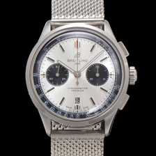 SA급 브라이틀링 남성용 프리미에르 AB0118221G1P2 크로노그래프 7750 타입 오토매틱 42mm 메쉬밴드 화이트 다이얼 bre6012 xx