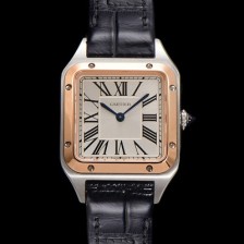 SA급 까르띠에 여성용 산토스 W2SA0012 쿼츠 38mm S 사이즈 18K 로즈골드 화이트 다이얼 car69328 xx