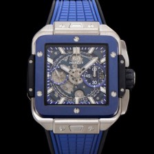 SA급 휴블렛 남성용 스퀘어 뱅 유니코 821.NL.5170.RX 스켈레톤 다이얼 티타늄 에디션 42미리 오토매틱 무브먼트 우레탄 러버밴드 hub2130 xx