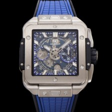 SA급 휴블렛 남성용 스퀘어 뱅 유니코 821.NX.5170.RX 스켈레톤 다이얼 티타늄 에디션 42미리 오토매틱 무브먼트 우레탄 러버밴드 hub2131 xx