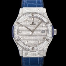 SA급 휴블렛 남성용 클래식 퓨전 565.NX.9010.LR.1704 다이아몬드 셋팅 큐빅/보석 다이얼 42미리 오토매틱 2892 타입 가죽/우레탄 믹스밴드 hub2125 xx