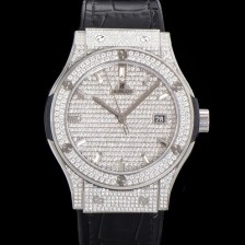 SA급 휴블렛 남성용 클래식 퓨전 565.NX.9010.LR.1704 다이아몬드 셋팅 큐빅/보석 다이얼 42미리 오토매틱 2892 타입 가죽/우레탄 믹스밴드 hub2126 xx