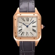 SA급 까르띠에 남여공용 산토스 WGSA0021 쿼츠 43.5mm M 사이즈 18K 로즈골드 화이트 다이얼 car69325 xx