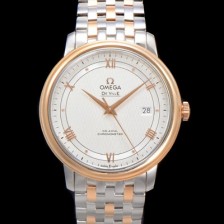 SA급 오메가 남성용 드빌 프레스티지 424.20.40.20.02.002 오토매틱 Cal.8800타입 39.5mm 18K 로즈골드 메탈줄 화이트 다이얼 omg20204 xx