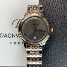 SA급 오메가 남성용 드빌 프레스티지 434.20.40.20.06.001 오토매틱 Cal.8800타입 40mm 18K 로즈골드 메탈줄 그레이 다이얼 omg20216 xx