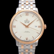 SA급 오메가 남성용 드빌 프레스티지 424.20.37.20.02.002 오토매틱 Cal.8800타입 39.5mm 18K 로즈골드 메탈줄 화이트 다이얼 omg20200 xx