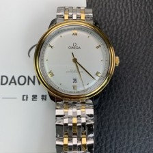 SA급 오메가 남성용 드빌 프레스티지 434.20.40.20.02.002 오토매틱 Cal.8800타입 40mm 18K 옐로우골드 메탈줄 화이트 다이얼 omg20218 xx