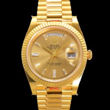 SA급 로렉스 남성용 데이데이트 m228238-0005 18K 옐로우골드 40mm 오토매틱 Cal.3255 타입 샴페인 바게트 다이얼 rol5300 xx