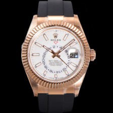 SA급 로렉스 남성용 스카이더웰러 m336235-0003 18K 로즈골드 42mm 오토매틱 Cal.9002 타입 우레탄줄 화이트 다이얼 rol5313 xx
