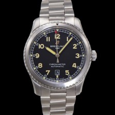 SA급 브라이틀링 남성용 네비타이머 A17314101B1A1 오토매틱 2824 타입 41mm 메탈줄 블랙 다이얼 bre6053 xx