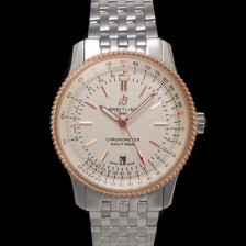 SA급 브라이틀링 남성용 네비타이머 U17326211G1A1 크로노그래프 오토매틱 2824 타입 41mm 메탈줄 화이트 다이얼 bre6034 xx