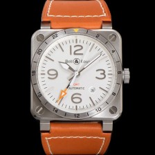 SA급 벨엔로즈 남성용 인스트루먼트03 BR0393-GMT-STSCA 오토매틱 2836타입 42mm 우레탄줄 화이트 다이얼 bel4118 xx