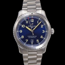 SA급 브라이틀링 남성용 네비타이머 A17314101C1A1 오토매틱 2824 타입 41mm 메탈줄 블루 다이얼 bre6054 xx