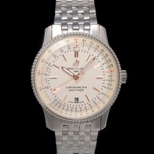 SA급 브라이틀링 남성용 네비타이머 A17326211G1A1 크로노그래프 오토매틱 2824 타입 41mm 메탈줄 화이트 다이얼 bre6031 xx