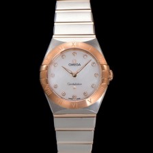 SA급 오메가 여성용 컨스틀레이션 131.20.28.60.55.001 로즈골드 28mm 쿼츠 무브먼트 화이트 자개 다이얼 omg0153 xx