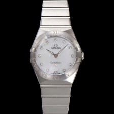 SA급 오메가 여성용 컨스틀레이션 131.10.28.60.55.001 쿼츠 무브먼트 28mm 화이트 자개 다이얼 omg0144 xx