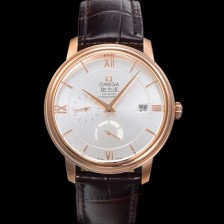 SA급 오메가 남성용 드빌 424.53.40.21.02.001 프레스티지 코-액시얼 39.5mm  18K 로즈골드 오토매틱 Cal.2627 타입 실버 다이얼 omg0175 xx