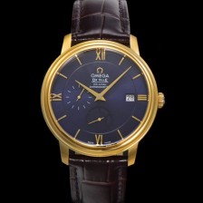 SA급 오메가 남성용 드빌 424.53.40.21.03.001 프레스티지 코-액시얼 39.5mm  18K 옐로우골드 오토매틱 Cal.2627 타입 블루 다이얼 omg0177 xx
