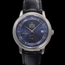 SA급 오메가 남성용 드빌 424.13.40.21.03.002 프레스티지 코-액시얼 39.5mm 오토매틱 Cal.2627 타입 빈티지 블루 다이얼 omg0169 xx