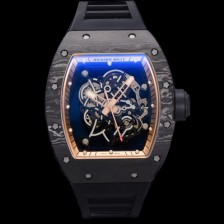 SA급 리차드밀레 남성용 RM055 NTPT 카본 케이스 50mm 스켈레톤 다이얼 기계식 수동형 무브먼트 ric0266 xx