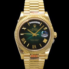 SA급 로렉스 남성용 New 데이데이트 m228238-0069 무게187g 18K 옐로우골드 40mm 오토매틱 Cal.2836-2 타입 그린 옴브레 다이얼 rol5398 xx