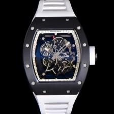 SA급 리차드밀레 남성용 RM055 부바왓슨 세라믹 50mm 기계식 수동형 무브먼트 스켈레톤 다이얼 ric0312 xx