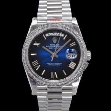 SA급 로렉스 남성용 New 데이데이트 플래티넘 m228396tbr-0042 무게187g 40mm 오토매틱 Cal.2836-2 타입 블루 옴브레 다이얼 rol5394 xx