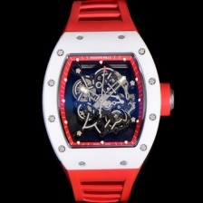 SA급 리차드밀레 남성용 RM055 부바왓슨 세라믹 50mm 기계식 수동형 무브먼트 스켈레톤 다이얼 ric0308 xx