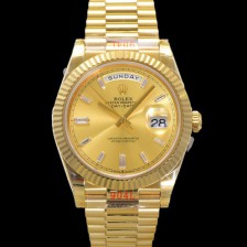 SA급 로렉스 남성용 New 데이데이트 m228238-0005 무게187g 18K 옐로우골드 40mm 오토매틱 Cal.2836-2 타입 샴페인 바게트 다이얼 rol5395 xx