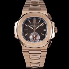 SA급 파텍필립 남성용 노틸러스 5980 18k 로즈골드 오토매틱 Cal.CH 28-520 C 타입 40.5mm 메탈줄 브라운 다이얼 pat2228 xx