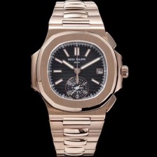 SA급 파텍필립 남성용 노틸러스 5980/1R-001 18k 로즈골드 오토매틱 Cal.CH 28-520 C 타입 40.5mm 메탈줄 블랙 다이얼 pat2229 xx