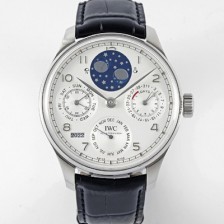 SA급 아이더블유씨 남성용 포루투기즈 IW503406 퍼페추얼 캘린더 더블 문 플래티넘 44mm 오토매틱 무브먼트 화이트 다이얼 iwc4104 xx