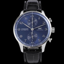 SA급 아이더블유씨 남성용 신상품 / 포르투기즈 IW371606 크로노그래프 오토매틱 Cal.69355 타입 41미리 가죽줄 블루 다이얼 iwc4091 xx