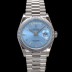 SA급 로렉스 남성용 New 데이데이트 m128236-0009 무게173g 플래티넘 프레지던트 36mm 오토매틱 Cal.2836-2 타입 아이스 블루 바게트 다이얼 rol5411 xx