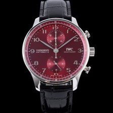 SA급 아이더블유씨 남성용 신상품 / 포르투기즈 IW371616 크로노그래프 오토매틱 Cal.69355 타입 41미리 가죽줄 레드 다이얼 iwc4092 xx