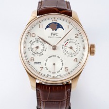 SA급 아이더블유씨 남성용 포루투기즈 IW502306 퍼페추얼 캘린더 싱글 문 44mm 18k 로즈골드 오토매틱 무브먼트 화이트 다이얼 iwc4108 xx
