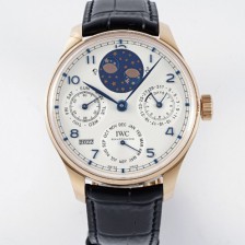 SA급 아이더블유씨 남성용 포루투기즈 IW503405 퍼페추얼 캘린더 더블 문 플래티넘 44mm 18k 로즈골드 오토매틱 무브먼트 화이트 다이얼 iwc4110 xx