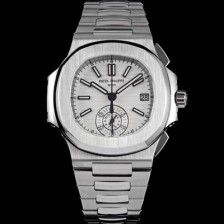 SA급 파텍필립 남성용 노틸러스 5980/1A-019 오토매틱 Cal.CH 28-520 C 타입 40.5mm 메탈줄 화이트 다이얼 pat2224 xx