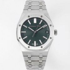 SA급 오데마피게 남성용 로얄오크 셀프와인딩 15510ST.OO.1320ST.09 41mm 오토매틱 Cal.4302 무브먼트 그린 와플 다이얼 aud6545 xx