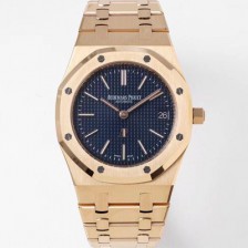 SA급 오데마피게 남성용 하이엔드 로얄오크 15202OR.OO.1240OR.01 엑스트라 씬 18K 로즈골드 39mm 오토매틱 Cal.2121타입 블루 다이얼 aud6570 xx