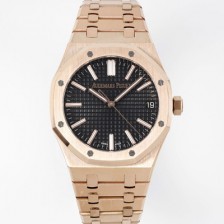 SA급 오데마피게 남성용 로얄오크 셀프와인딩 15510OR.OO.D002CR.02 18K 로즈골드 41mm 오토매틱 Cal.4302 무브먼트 블랙 와플 다이얼 aud6549 xx