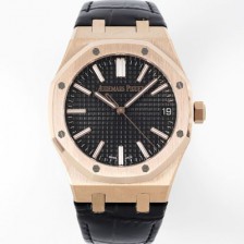 SA급 오데마피게 남성용 로얄오크 셀프와인딩 15510OR.OO.D002CR.02 18K 로즈골드 41mm 오토매틱 Cal.4302 무브먼트 블랙 와플 다이얼 aud6550 xx
